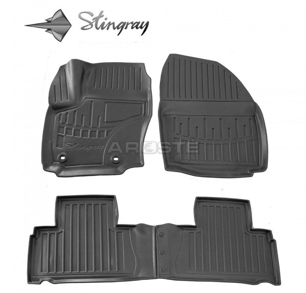 3d Floor Mats FORD S-Max 2006-2014, 4 pc. (OWAL clips) black /5007134