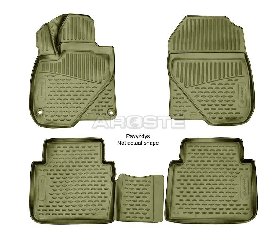 Guminiai kilimėliai 3D FORD Tourneo Custom 9 seats, 2013->, 6 pcs. /L19029G /gray