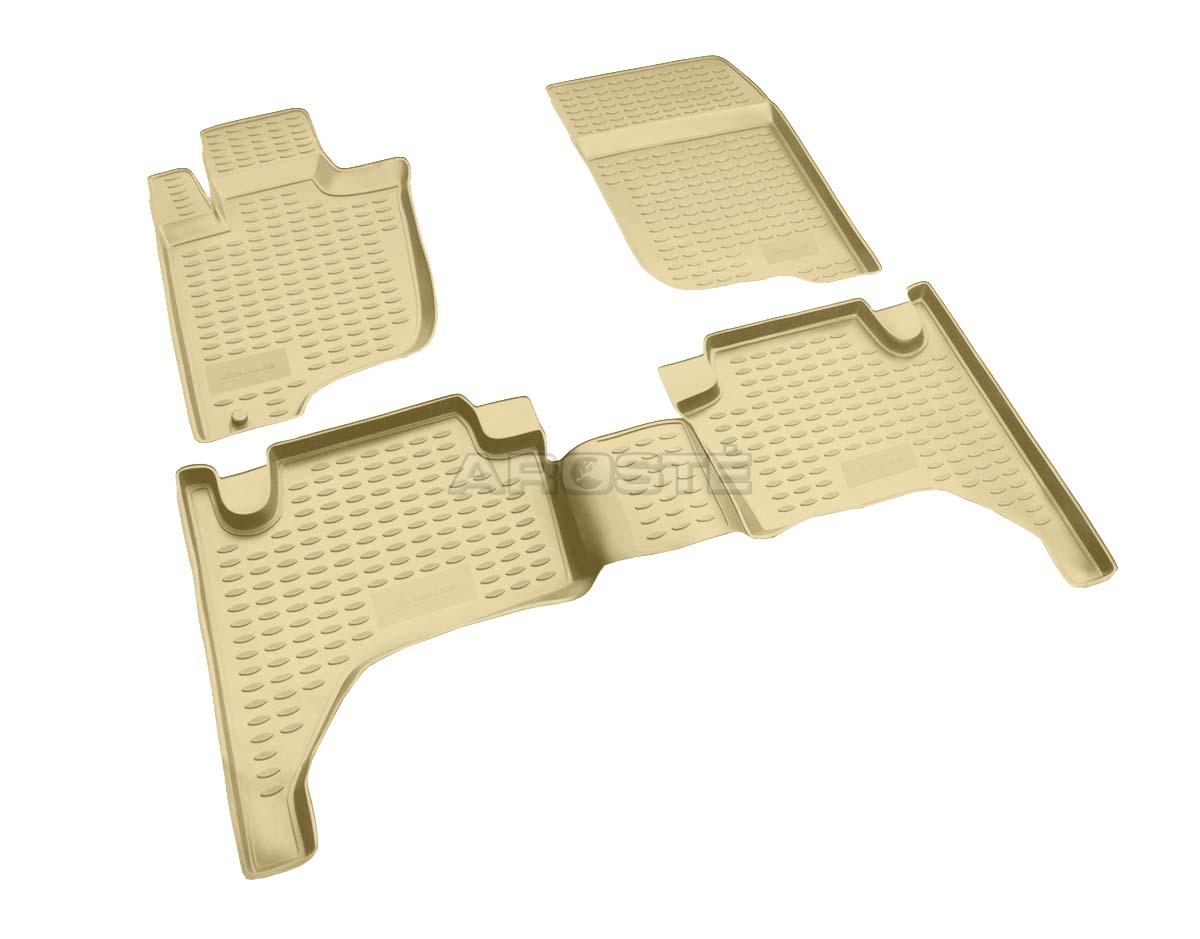 Guminiai kilimėliai 3D MITSUBISHI L-200 2005-2015, 4 pcs. /L48026B /beige